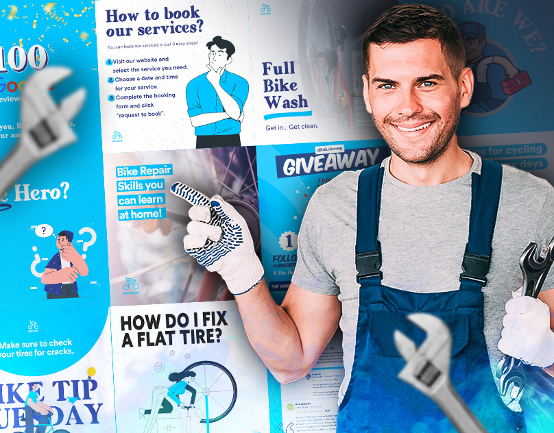 Bike Hero Instagram Social Media Posts advertisement expert graphic designer eye catching design fb ads graphic design graphic designer instagram feed instagram posts posts social media management social media marketing social media post social media posts