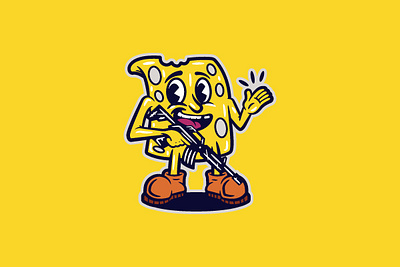 Cheese Gun animation branding character cheese esports graphic design gun illustration logo mascot queso vector