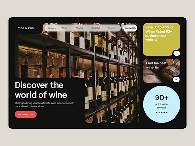 Wine Website Landing Page bento dark design landing landing page modern shop ui ux wine