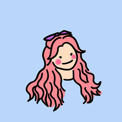 Pink cutie girl character design graphic design illustration
