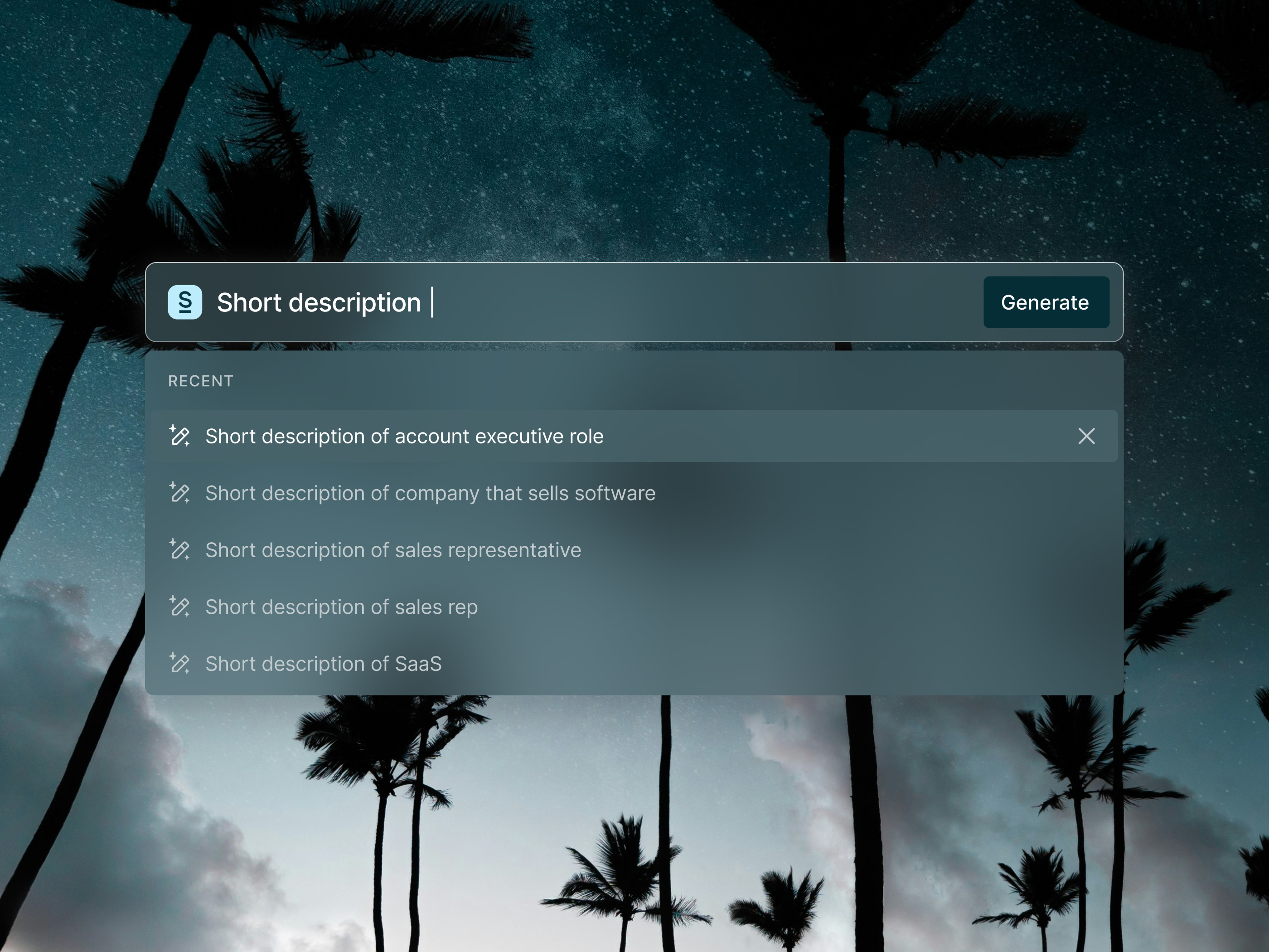 AI search bar ai ai app ai bar ai search app design b2b crm dark mode design saas ui uidesign