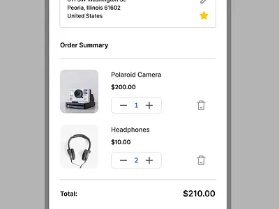 Order screen checkout design order ui ux