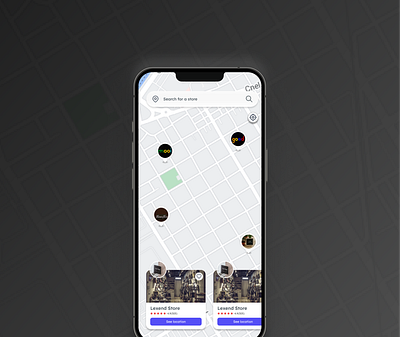 Map showing closest store design map ui ux web design