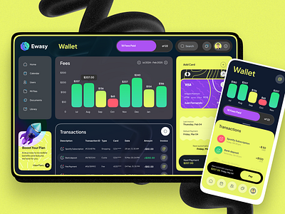 Wallet Dashboard UI Design Desktop/Mobile app bank design desktop graphic design mobile money responsive transfer ui ux visual design wallet