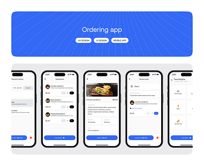 Ordering app app design product design ui ux