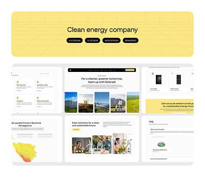 Clean energy company website design product design ui ux web design