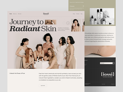 iossi - Skincare Landing Page Concept beauty beauty landing page beauty shop beauty website cosmetics elegant iossi landing landing page landing page design makeup natural pretty shop skin skincare skincare landing page skincare website web design website