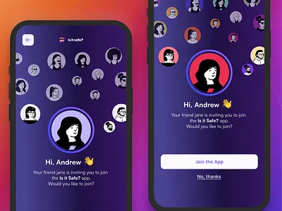 Is it safe - invitation Screen design invitation invite ui ux