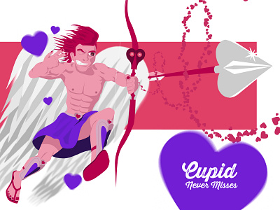 Cupid Never Misses illustration valentines