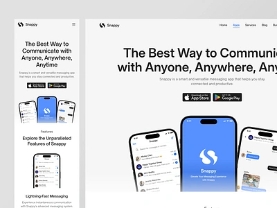 Snappy - Details App Page (Responsive) chat chatting community conversation detail details details page features features page group landing page responsive message message responsive personal message responsive web web design web page web site website