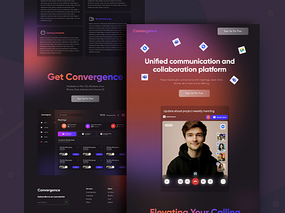 Video Meeting Platform Landing Page app ui design desktop graphic design logo ui website ui