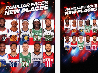 Familiar Faces - New Places adobe photoshop basketball creative design graphic design nba photoshop psd typography