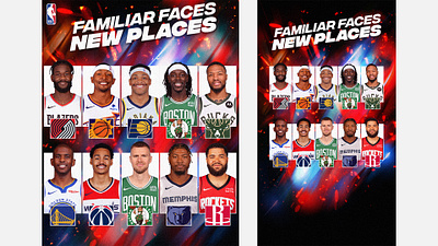 Familiar Faces - New Places adobe photoshop basketball creative design graphic design nba photoshop psd typography