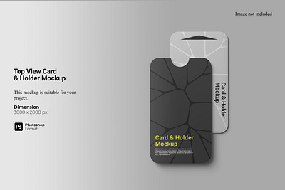 Top View Card & Holder Mockup realistic