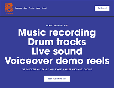 Music Recording Studio copywriting squarespace web design