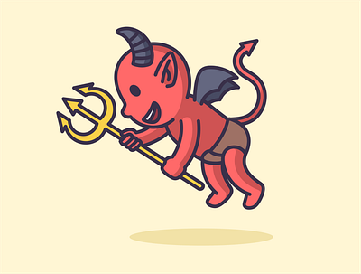 Cute Demon Illustration art branding cartoon character colorful cute demon design icon illustration mascot simple