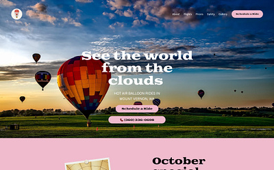 Hot Air Balloon Company copywriting squarespace web design
