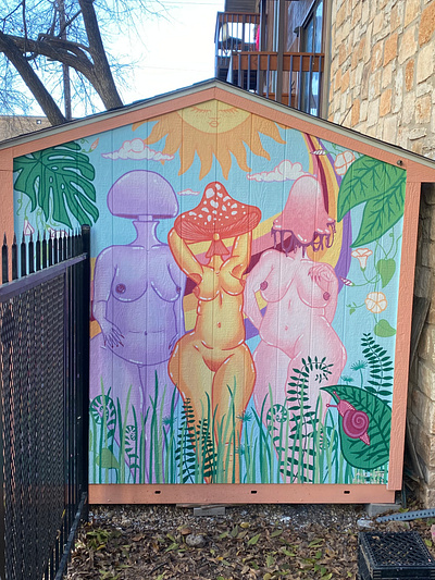 Mushroom Mural mural