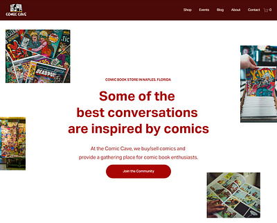 Retail Comic Book Store copywriting squrespace web design