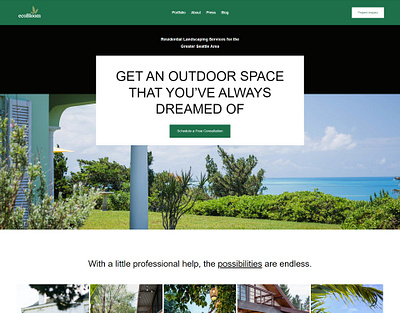 Residential Landscaping copywriting squarespace web design