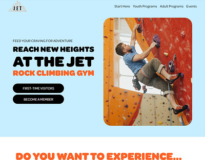 Rock Climbing Gym copywriting squarespace web design