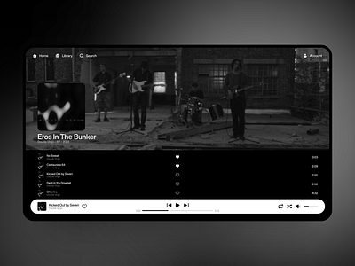 Music Player – Daily UI – #009 009 album app daily ui dailyui design desktop interface music music app music app ui music player player playlist ui web web app web design