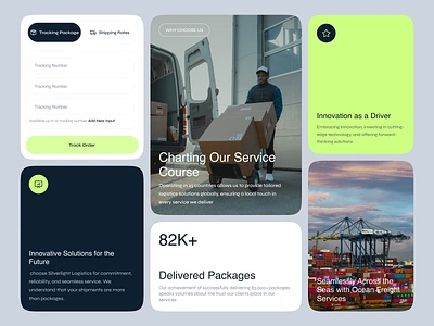 Silverlight - Component Sets bento bento design bento grids cards cargo cargo service company profile company website components logistic logistic website shipping shipping website ui ui component ui design uiux web design website website cards