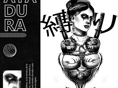 Deadly Shibari art black deadly digital draw graphic design illustration photoshop ps style tattoo urban white