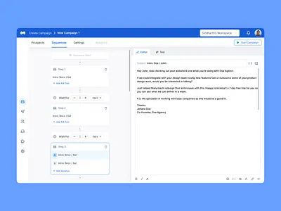 Workflow Builder x ManyReach product design saas ui design uiux design ux design