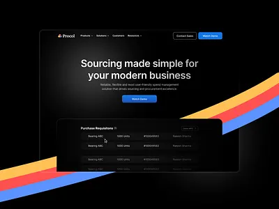 Dark Theme Website x Procol product design saas ui design uiux design ux design