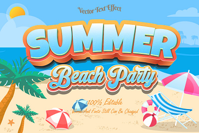 Summer editable text effect 3d 3d text branding graphic design logo text text effect