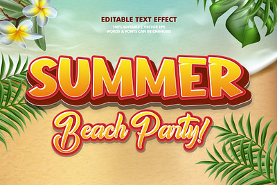 Summer editable text effect 3d branding graphic design logo summer text text effect