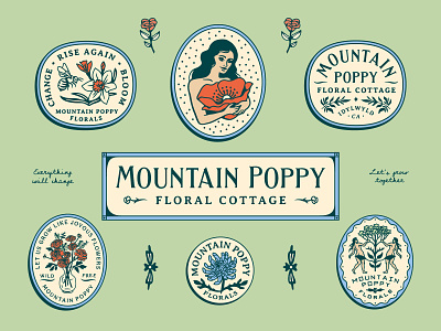 Mountain Poppy Florals branding floral illustration poppy typography