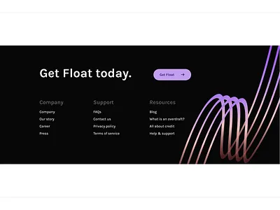 Footer exploration - Float ui web design website