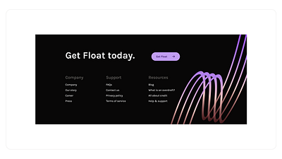 Footer exploration - Float ui web design website