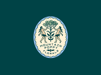 Mountain Poppy Floral Badge branding floral illustration vintage