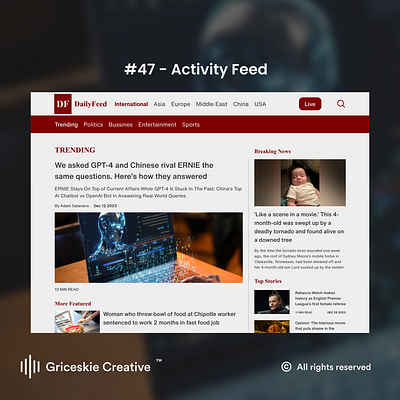 Daily Ui 47 - Activity Feed behance dribbble figma ui ux