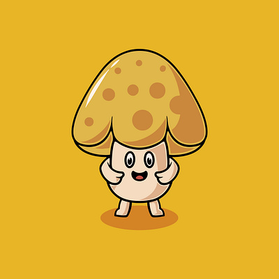 Young paddy straw mushroom design cartoon illustration poison