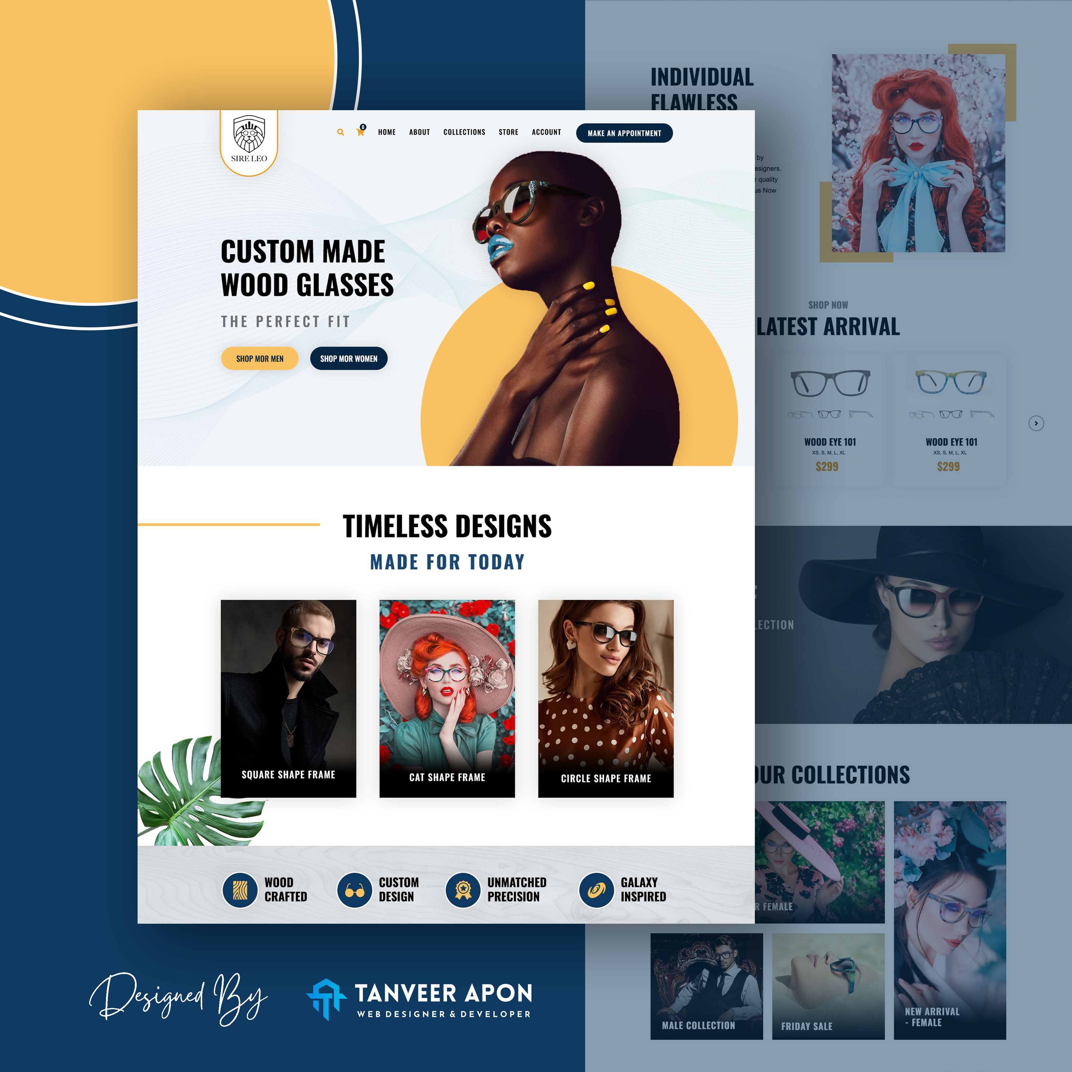 Spectacles / Eye Glass Online Store - Website Design creative design e commerce store eye glass landing page design modern online store spectacles ui ux web design web page design