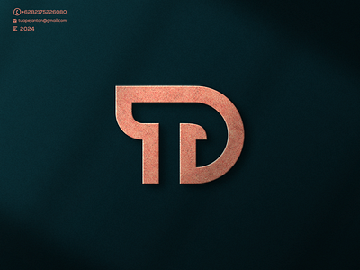 Monogram TD Logo Design awesome branding design designer dubai enwirto graphic design icon illustration letter lettering logo logo td minimal monogram td
