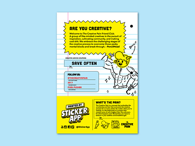The Creative Pain sticker sheet - Back branding illustration illustrator sticker sheet stickers the creative pain vector