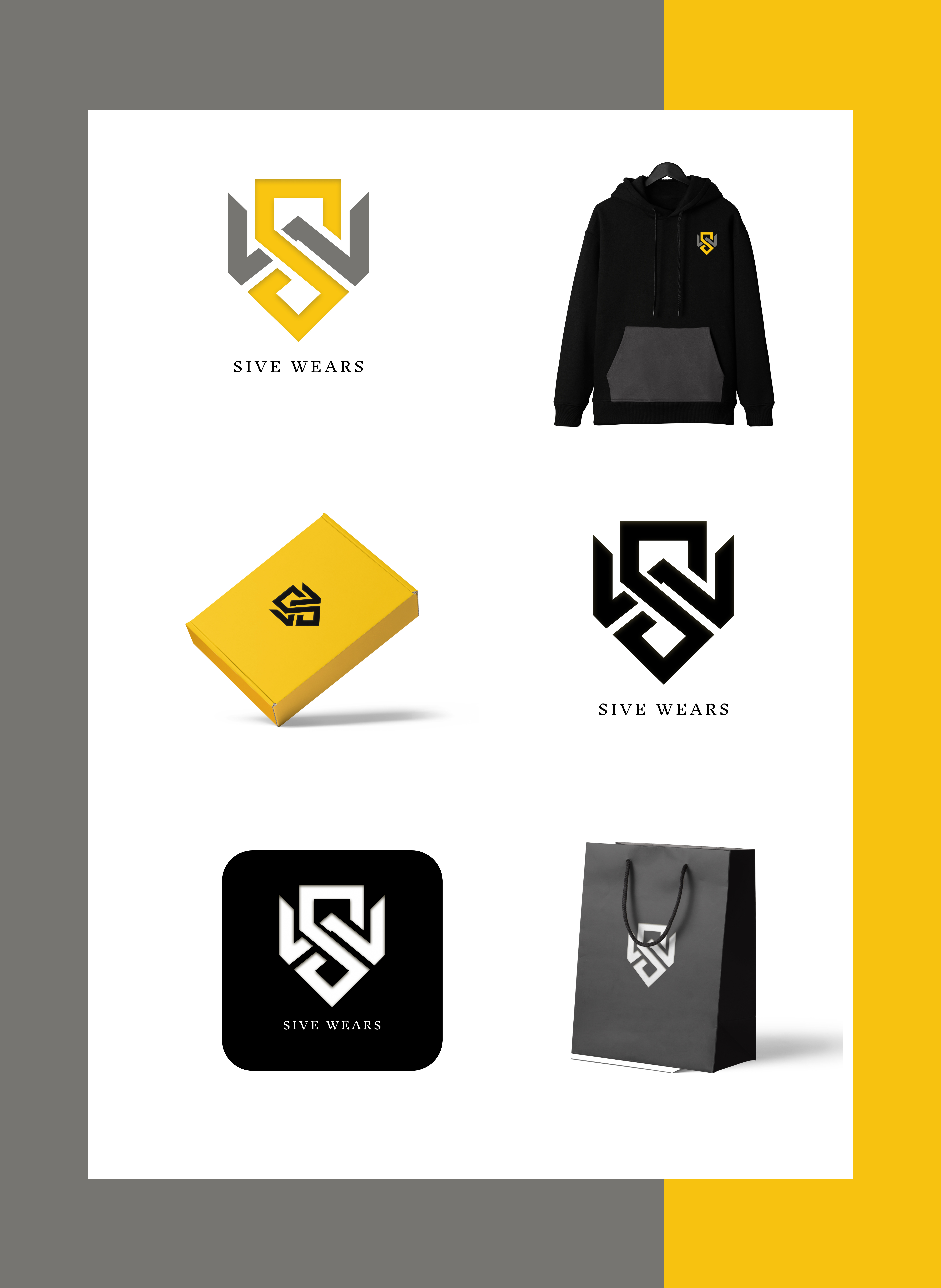 "S W " Logo Design "Sive Wears" 3d animation branding creative design design graphic design illustration logo logo design minimal mockup design mockups motion graphics ui ux vector web