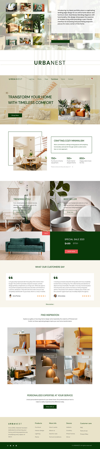 Landing Page Design: Home decor and Furniture store branding figma furniture shop graphic design home decor interface design landing page ui uiux web design