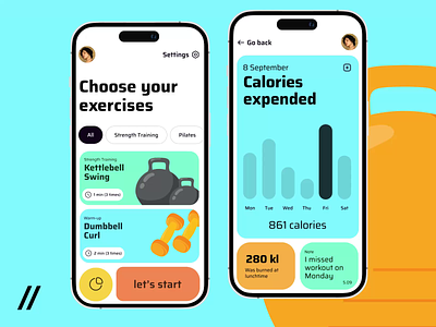 Fitness Mobile iOS App android branding calories dashboard exercise fitness app graphic design gym interface ios mobile design mobile ui purrweb sport ui ux workout