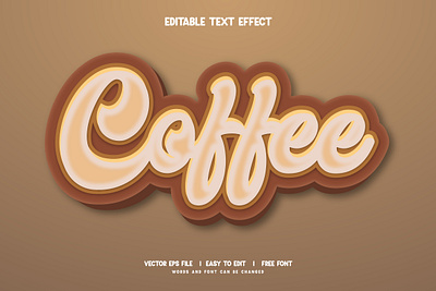 Editable Coffe Text effect 3d 3d text art branding coffe design graphic design icon illustration latter logo text text effect typography ui
