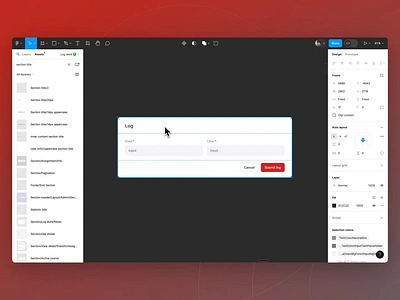 Draft a teacher log work modal in minutes animation design system figma input interaction modal popup window teacher management textarea website