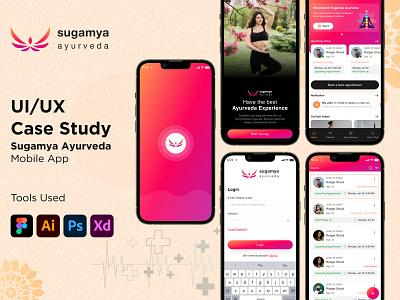 Sugamya Ayurveda Mobile App 3d graphic design mobile app design sugamya ayurveda mobile app ui