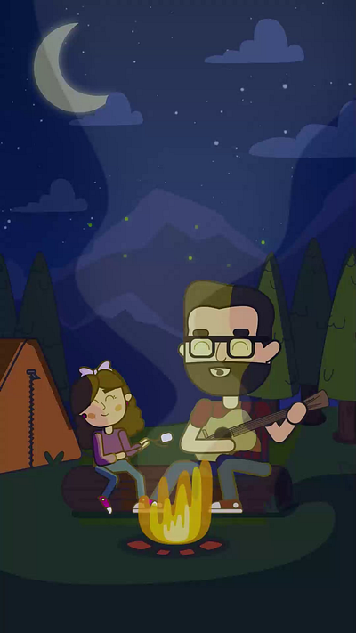Camping with my daughter animation graphic design motion graphics