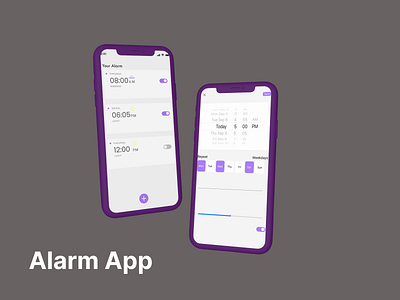 Alarm App graphic design ui