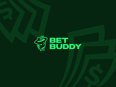 Bet Buddy | Logo Design by Logolivery.com bet betting cash casino chance dark green fortune gambling gaming jackpot logo logo design logotype lottery money neon green risk stake vector wager